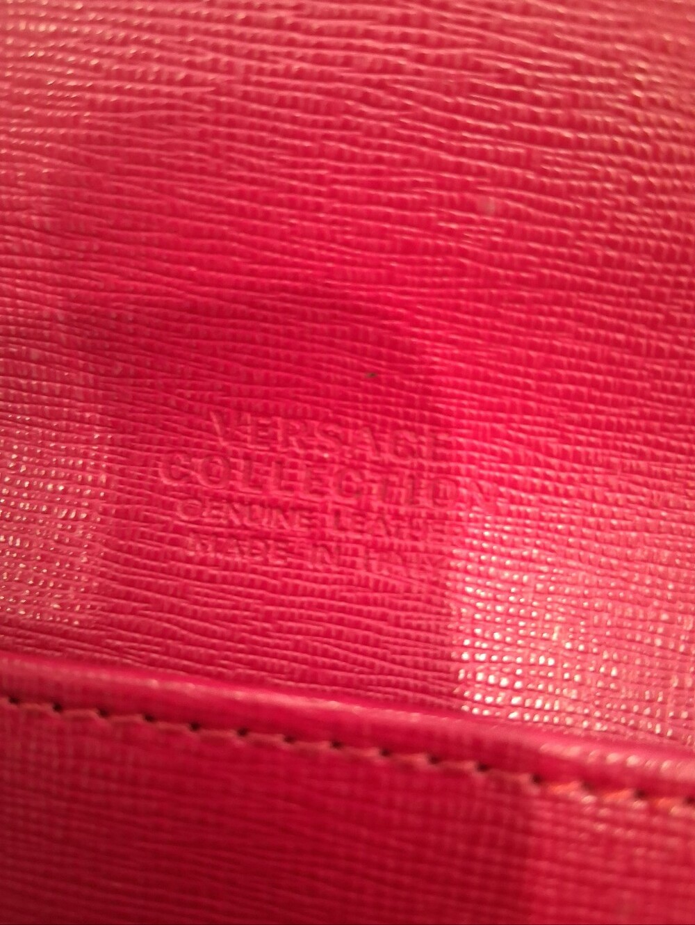 Versace Collection Red Envelope Clutch with Gold Plaque - Picture 6 of 13